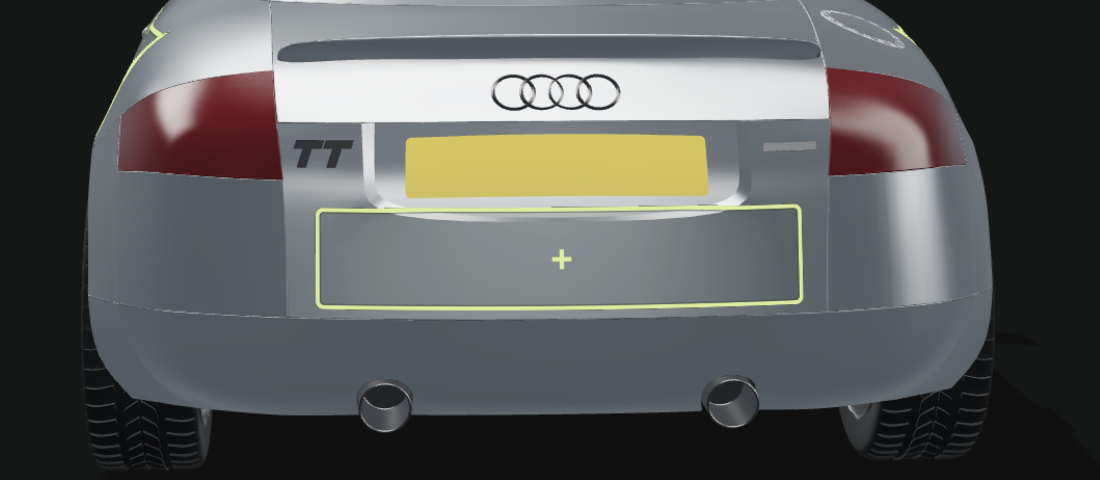 Audi TT model viewed from the rear